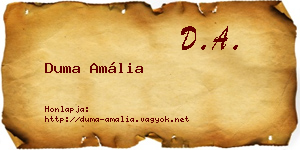 Duma Amália névjegykártya